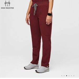 Figs high waisted Yola Skinny; burgundy, size large